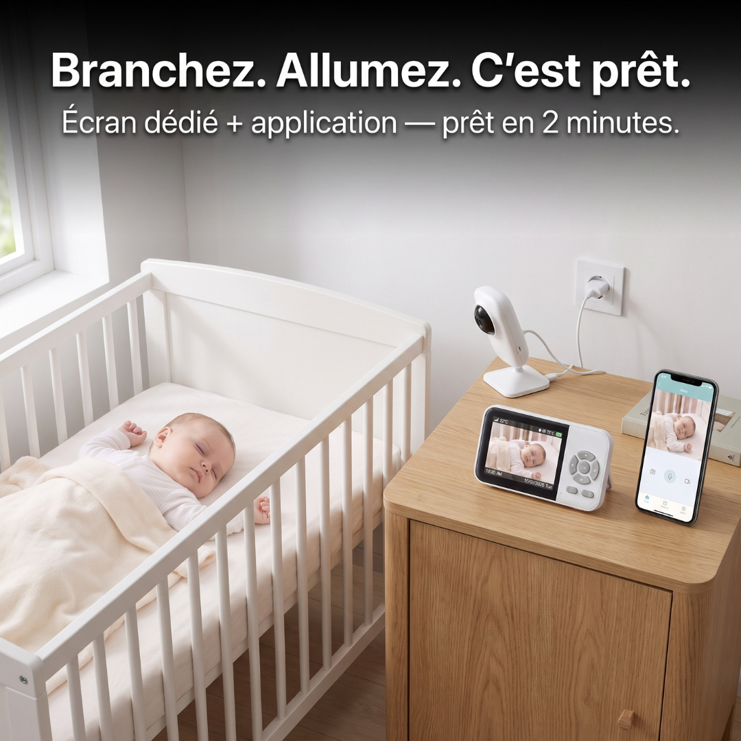 Babyphone Vidéo Double Mode — Écran 2.8" + App