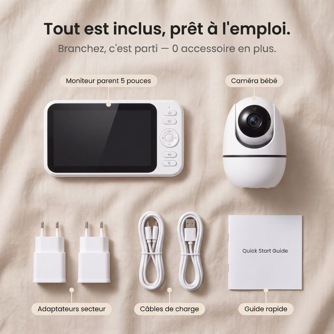 Babyphone Sans Onde — Grand Écran 5"