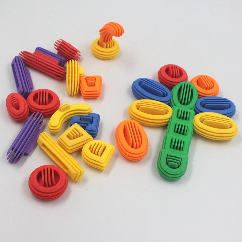 Soft volume wood puzzle early teaching table area wooden toys kindergarten children plastic spell inserting assembling blocks