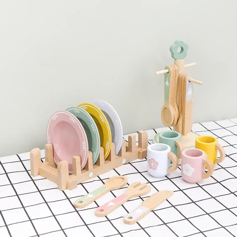 Montessori Simulation Plates Dishes  Toy