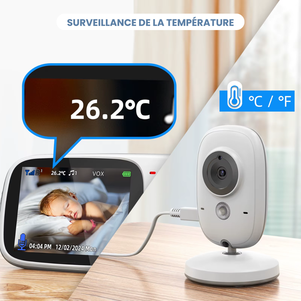 Babyphone Video Sans Onde — Ecran 3.2"