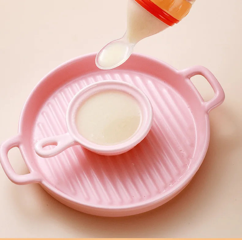 Safe Useful Silicone Baby Bottle With Spoon Food