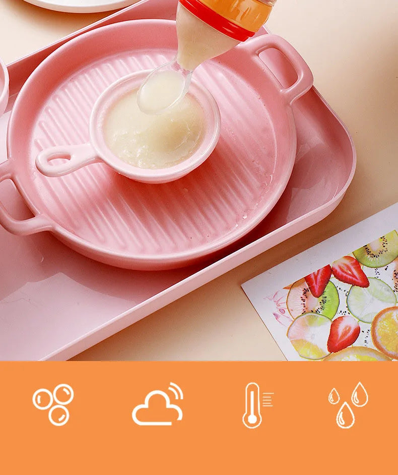 Safe Useful Silicone Baby Bottle With Spoon Food