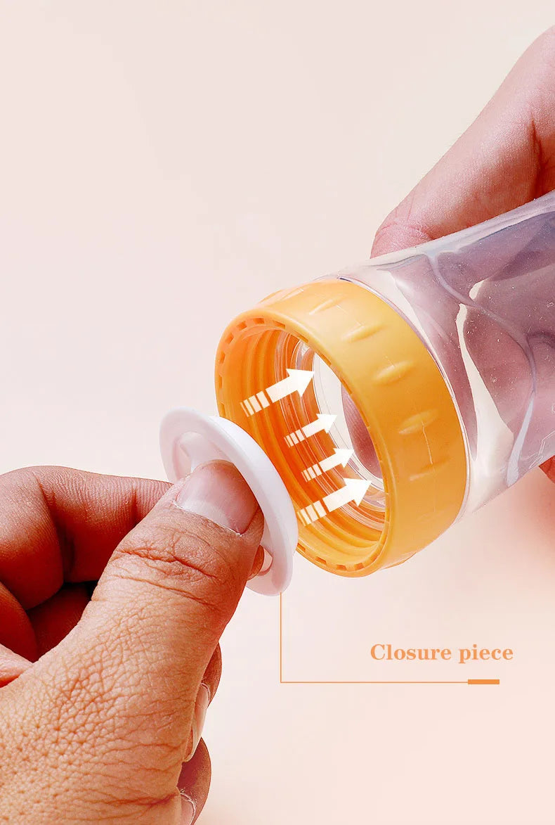 Safe Useful Silicone Baby Bottle With Spoon Food