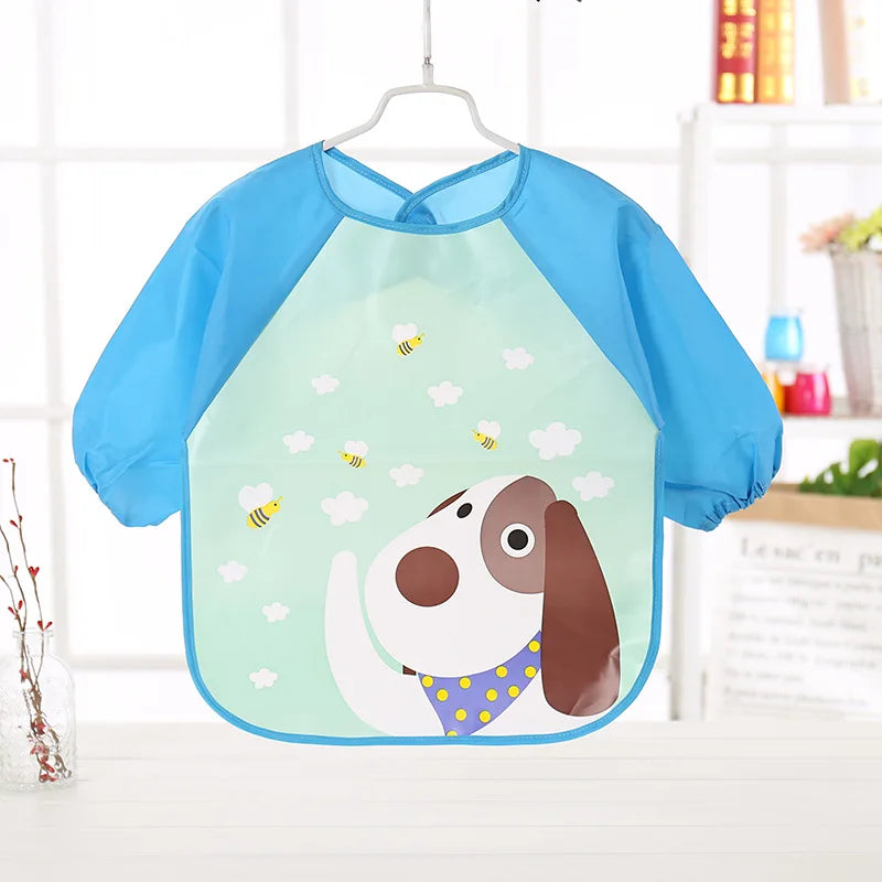 Waterproof EVA Full Sleeve Baby Bibs Children Apron