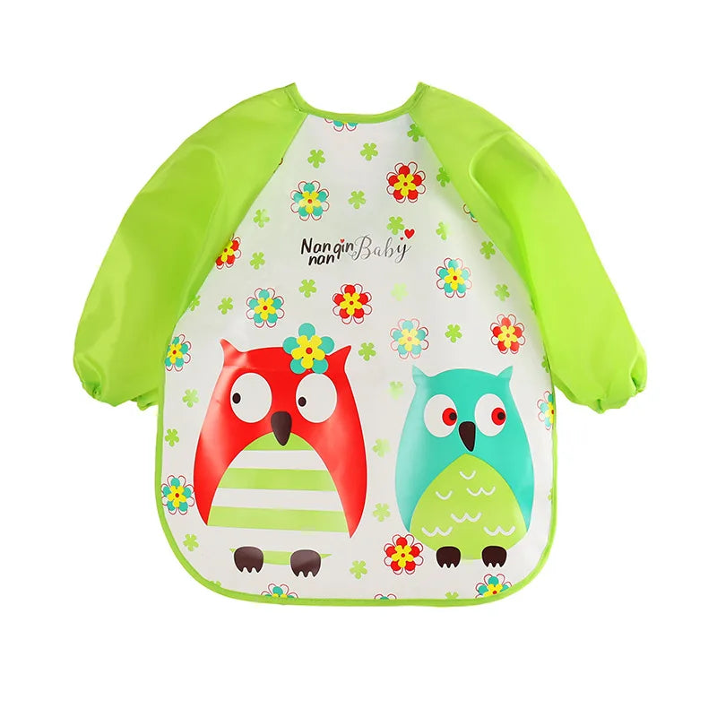 Waterproof EVA Full Sleeve Baby Bibs Children Apron