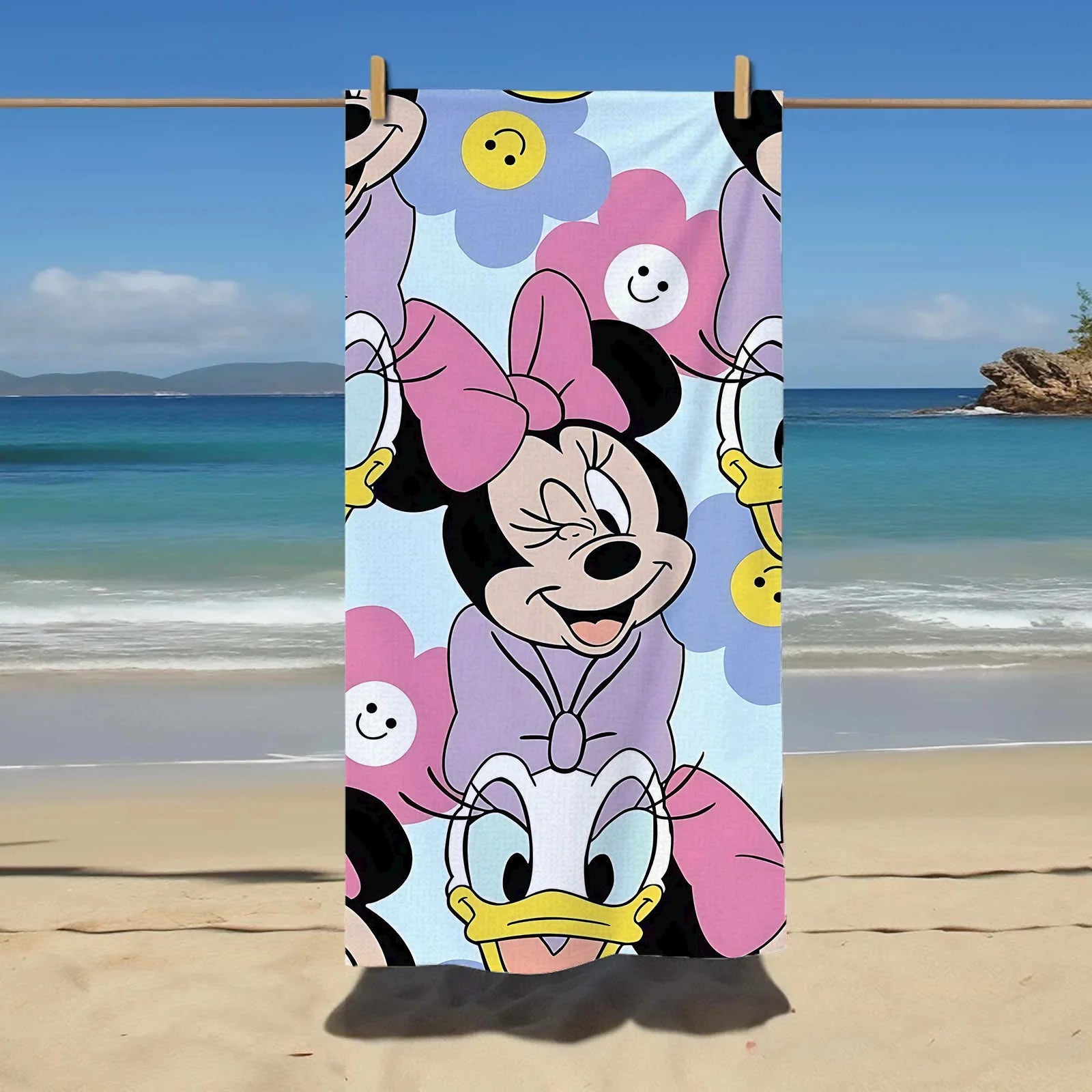 Serviette de plage Mickey Minnie Serviettes en microfibre Salle de bain
