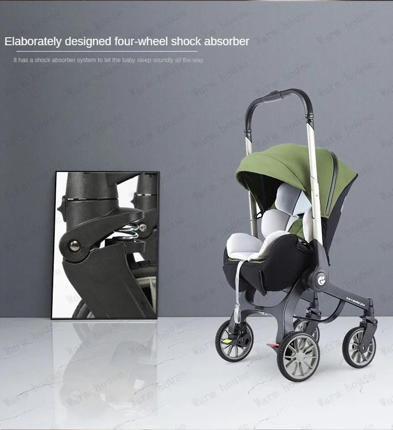 4-in-1 multifunctional newborn stroller Lightweight foldable car seat Two-way high-view baby stroller Infant Carrier
