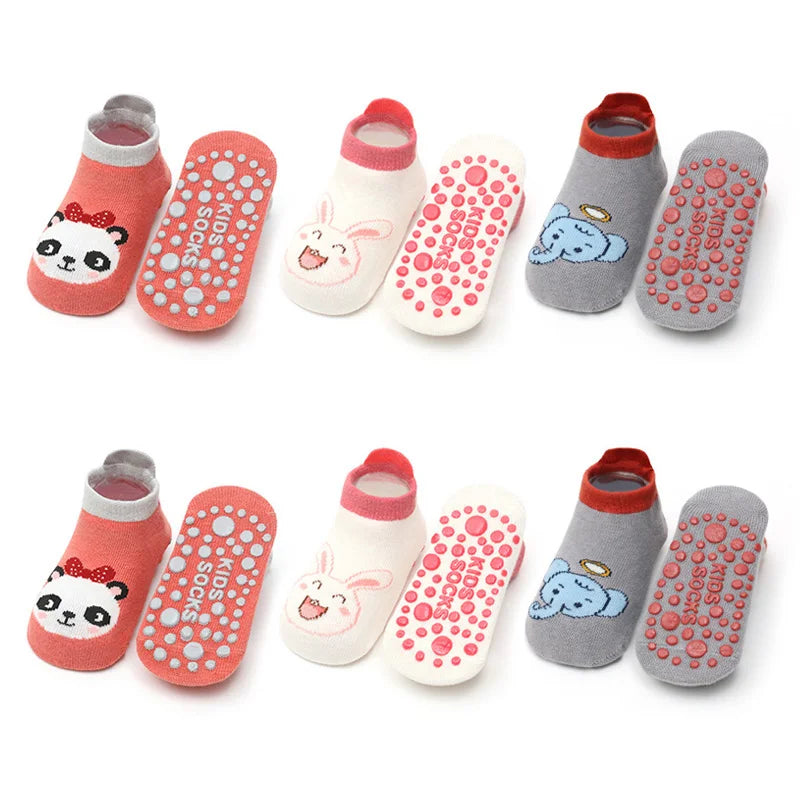 6 Pairs Kids Cotton Socks Cute Cartoon Animal Pattern