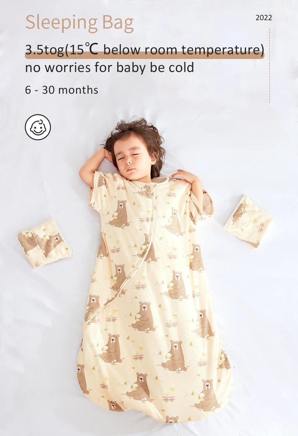 Gigoteuse pour enfants de 3 à 24 mois avec manches