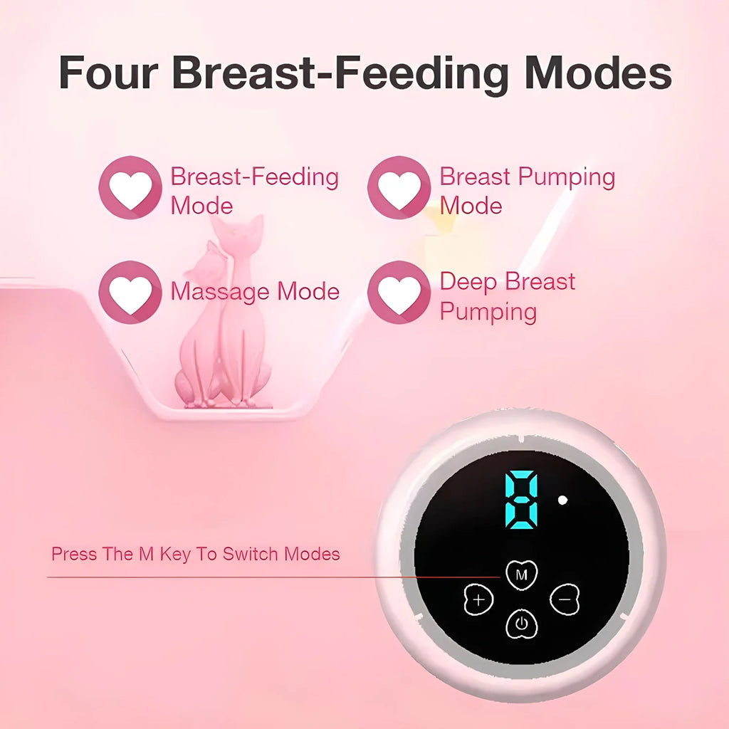 Electric Breast Pump Breast Pump with LED Screen Milk Puller for Breastfeeding Low Noise Anti-Backflow Comfort Milk Collector
