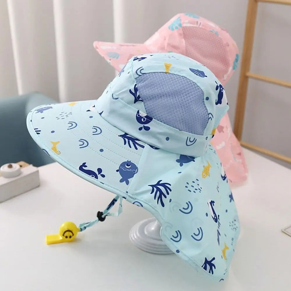 Chapeau de soleil d'été pour bébé avec sifflet pour filles et garçons