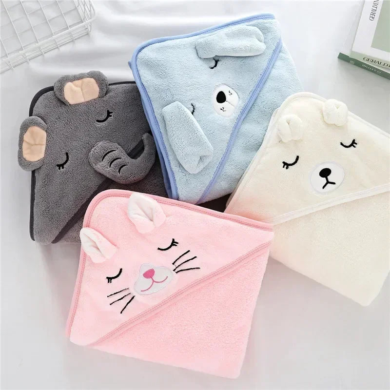 Cartoon Animal Baby Hooded Bath Towels