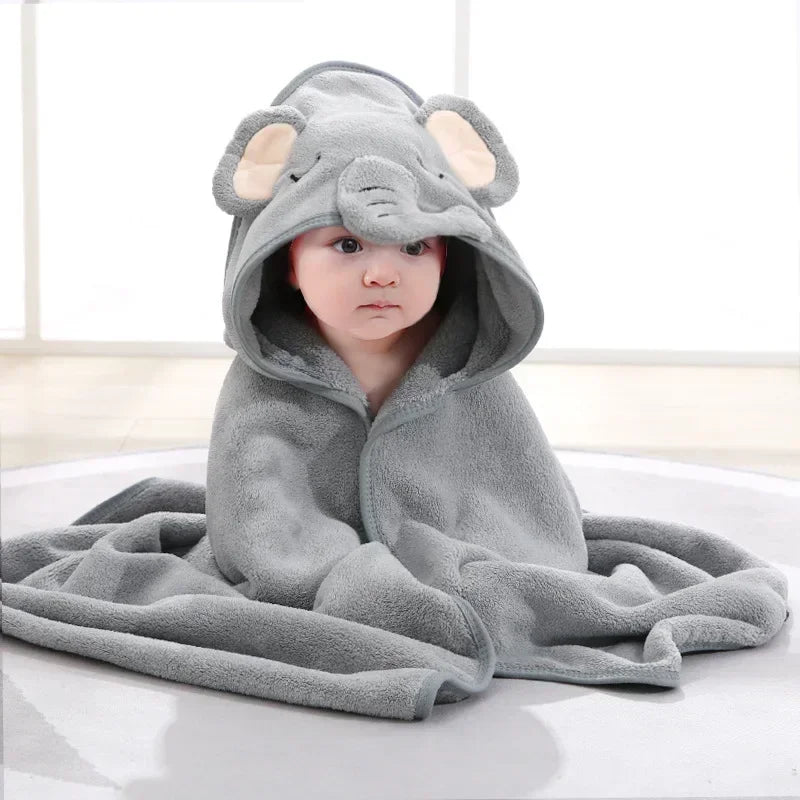 Cartoon Animal Baby Hooded Bath Towels