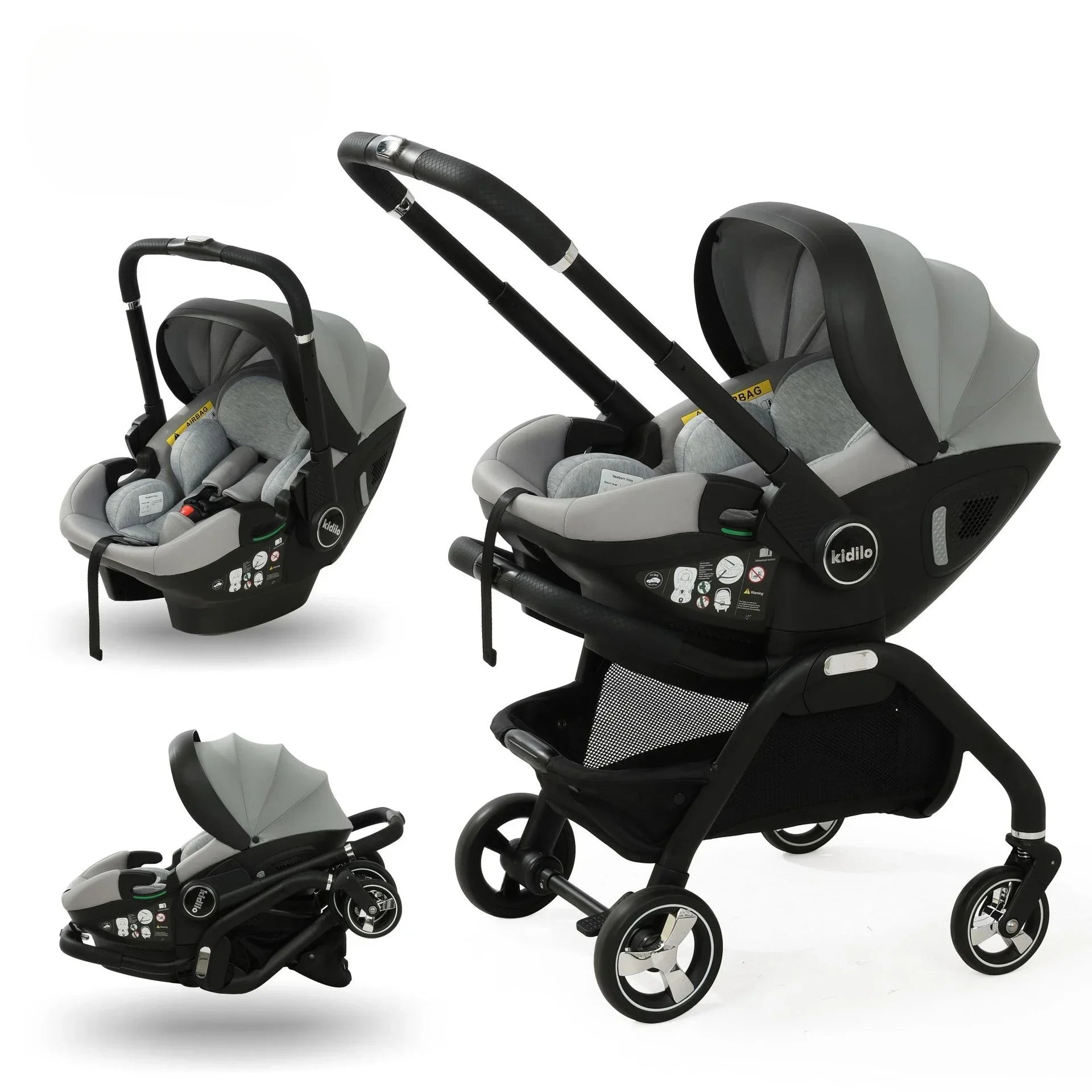 Multi functional newborn baby sleeping basket, baby safety seat, baby stroller, multi-purpose portable four-wheel stroller