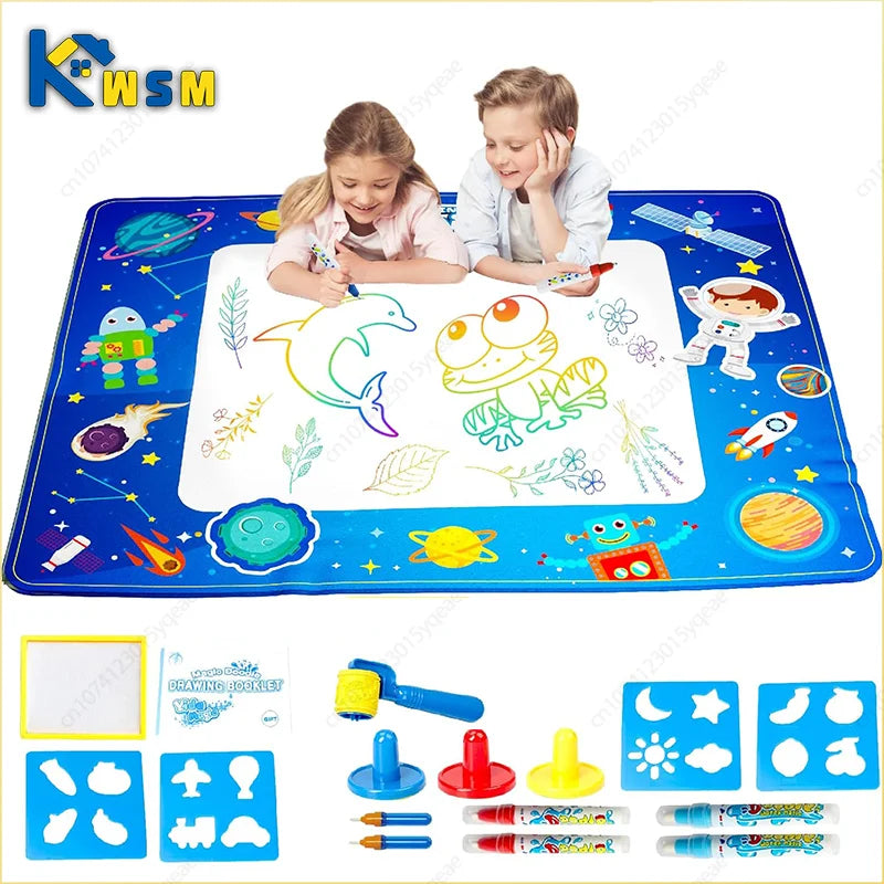 Tapis de dessin magique à l'eau, coloriage et gribouillage avec stylos magiques réutilisables