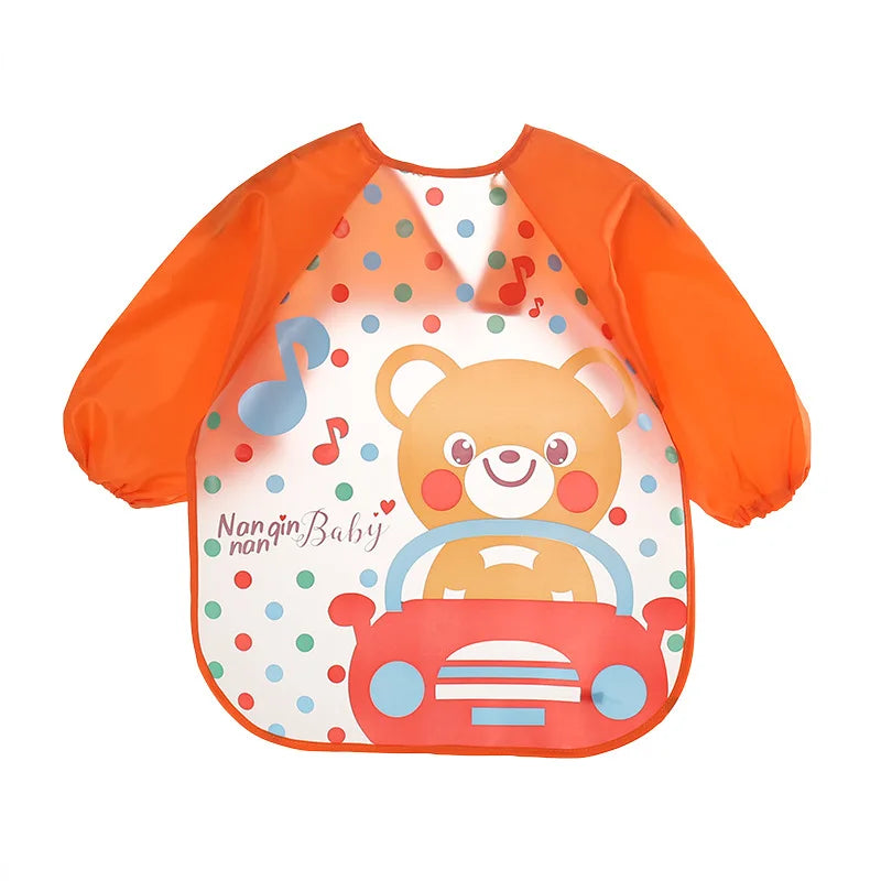 Waterproof EVA Full Sleeve Baby Bibs Children Apron