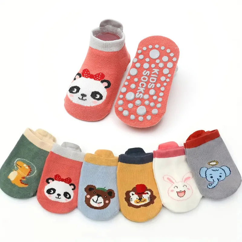 6 Pairs Kids Cotton Socks Cute Cartoon Animal Pattern