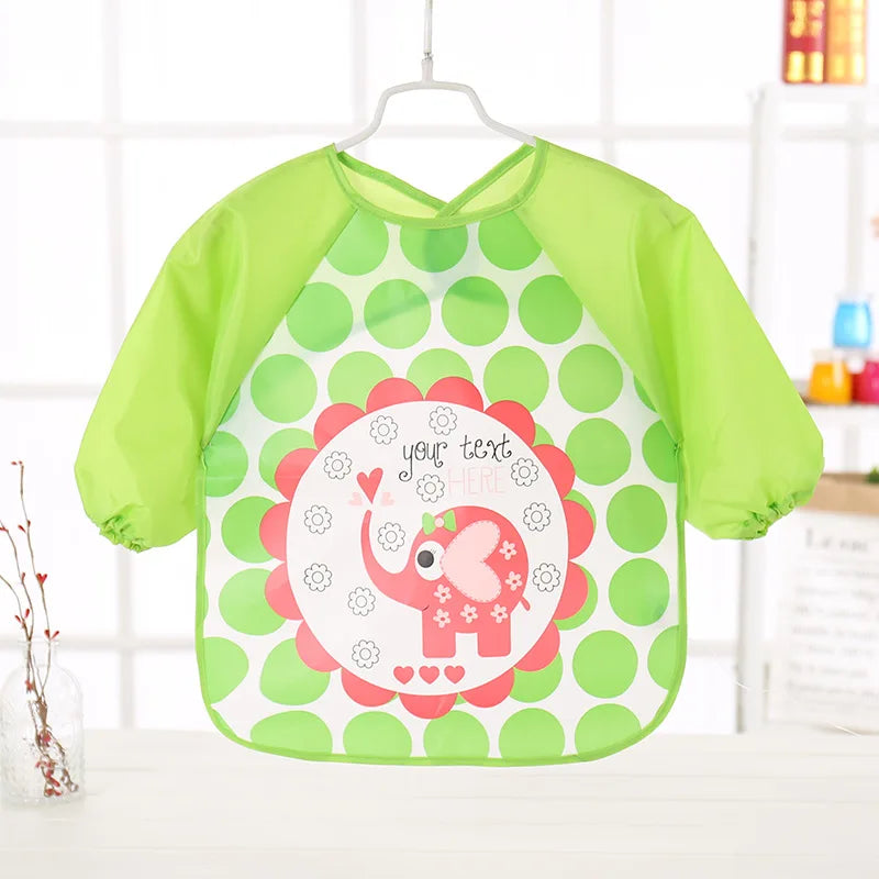 Waterproof EVA Full Sleeve Baby Bibs Children Apron