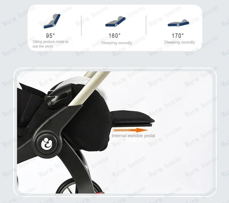 4-in-1 multifunctional newborn stroller Lightweight foldable car seat Two-way high-view baby stroller Infant Carrier