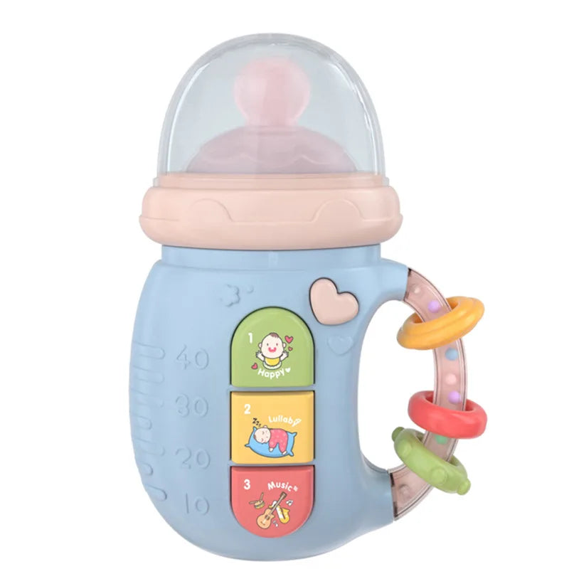 Biberon musical pour bébé, sucette, anneau de dentition souple pour nouveau-né
