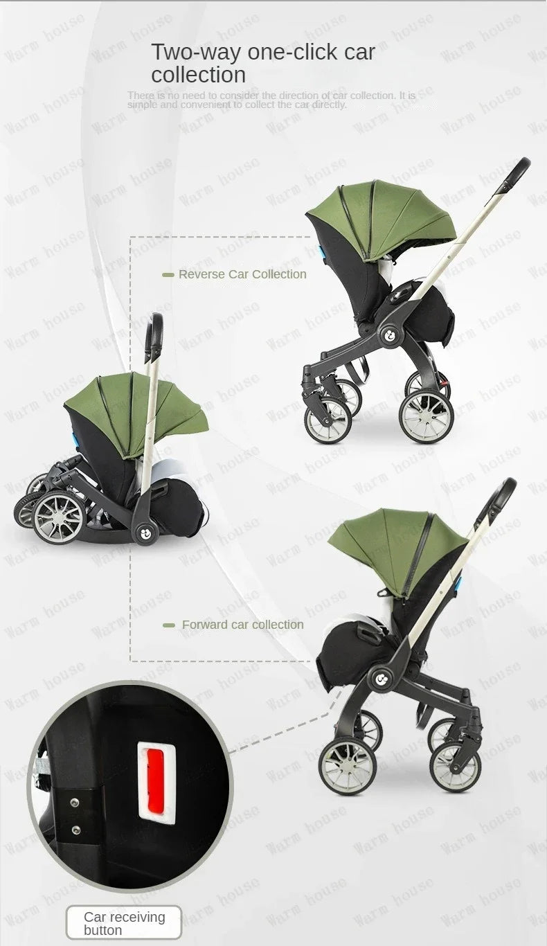 4-in-1 multifunctional newborn stroller Lightweight foldable car seat Two-way high-view baby stroller Infant Carrier