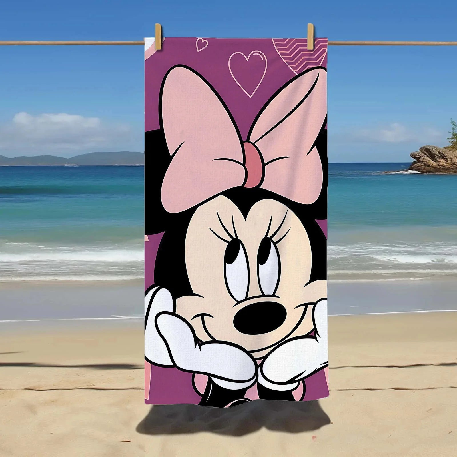 Serviette de plage Mickey Minnie Serviettes en microfibre Salle de bain
