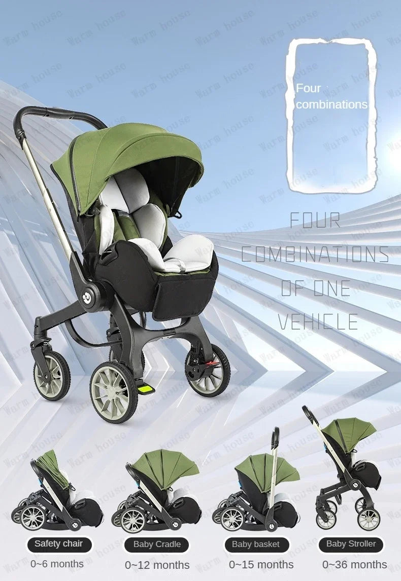 4-in-1 multifunctional newborn stroller Lightweight foldable car seat Two-way high-view baby stroller Infant Carrier