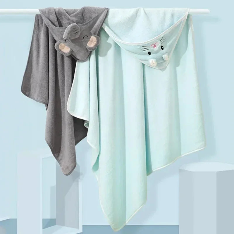 Cartoon Animal Baby Hooded Bath Towels