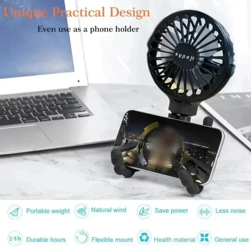 Mini ventilateur de poussette pour bébé, ventilateur pieuvre portatif, chargement USB