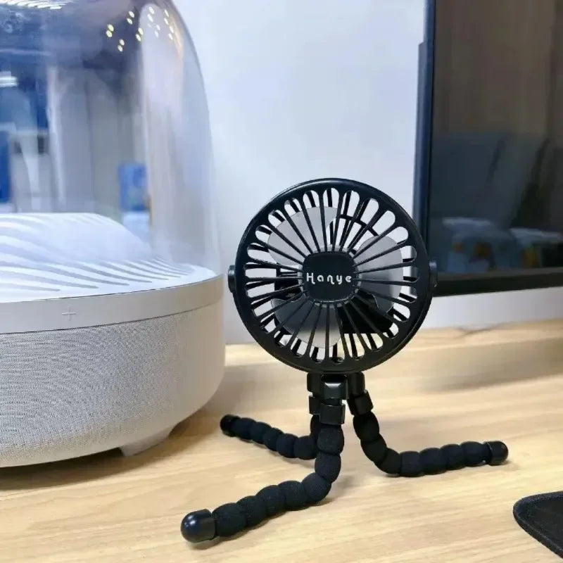Mini ventilateur de poussette pour bébé, ventilateur pieuvre portatif, chargement USB