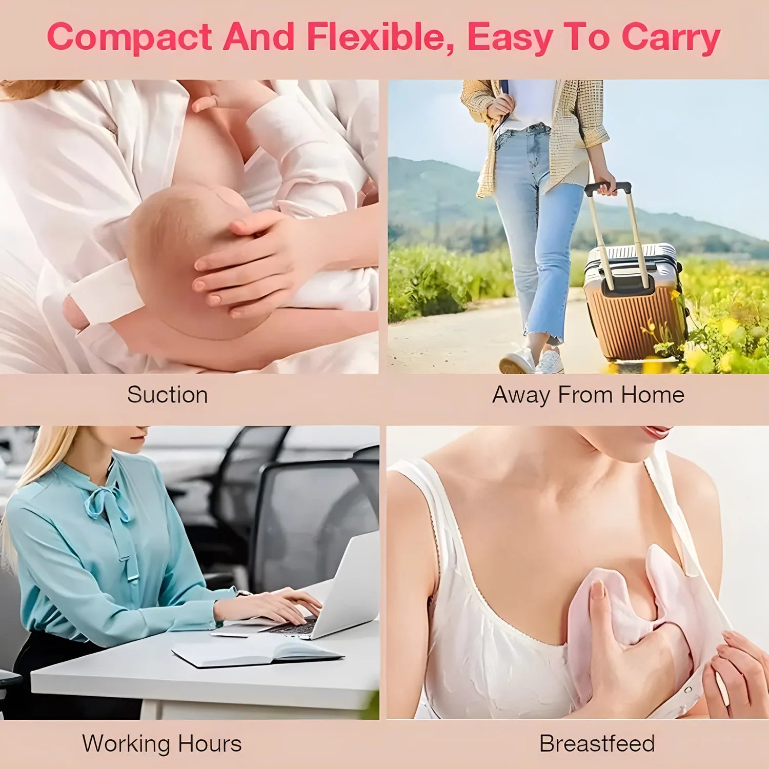 Electric Breast Pump Breast Pump with LED Screen Milk Puller for Breastfeeding Low Noise Anti-Backflow Comfort Milk Collector