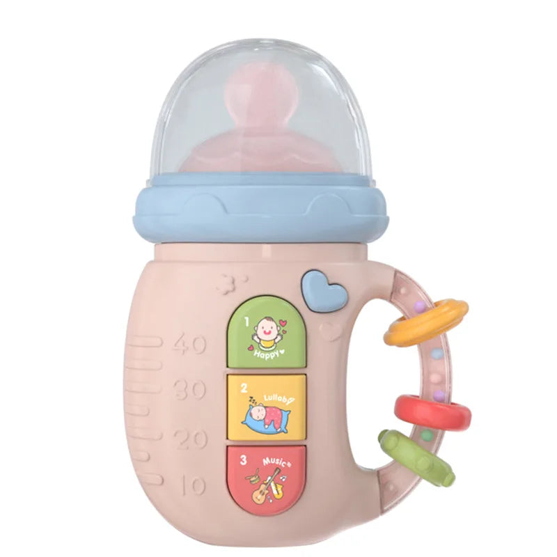 Biberon musical pour bébé, sucette, anneau de dentition souple pour nouveau-né