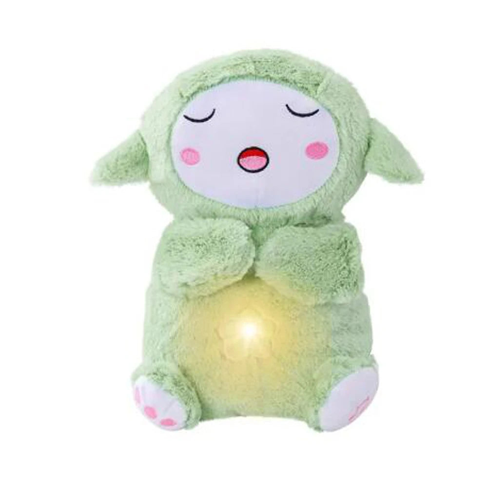 Peluche Kawaii pour le sommeil, petit agneau, apaisant pour bébé avec lumières musicales