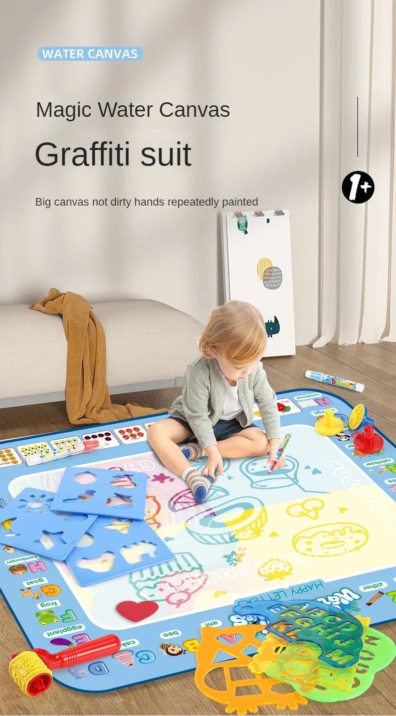 Tapis de dessin magique à l'eau, coloriage et gribouillage avec stylos magiques réutilisables