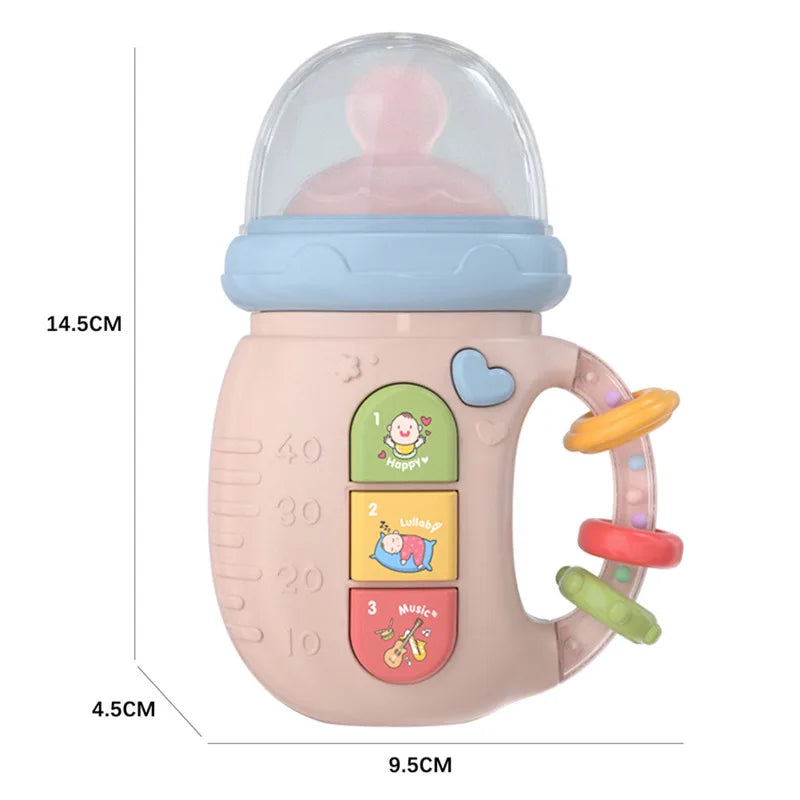 Biberon musical pour bébé, sucette, anneau de dentition souple pour nouveau-né