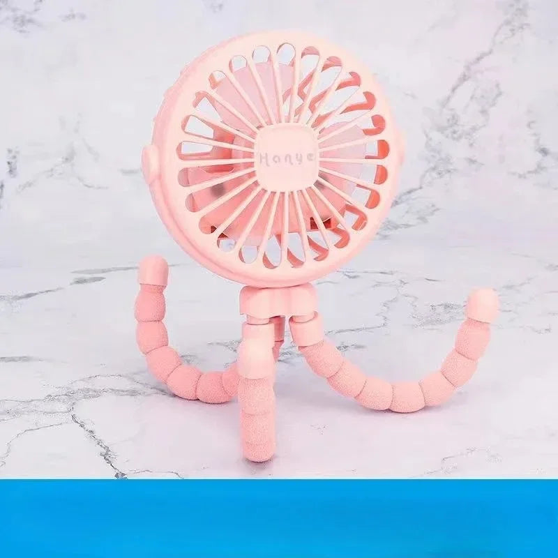 Mini ventilateur de poussette pour bébé, ventilateur pieuvre portatif, chargement USB