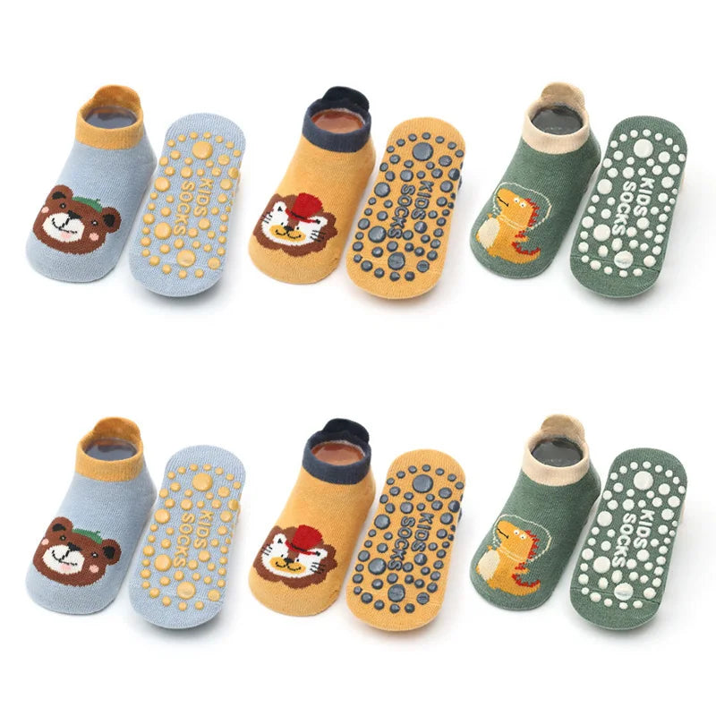 6 Pairs Kids Cotton Socks Cute Cartoon Animal Pattern