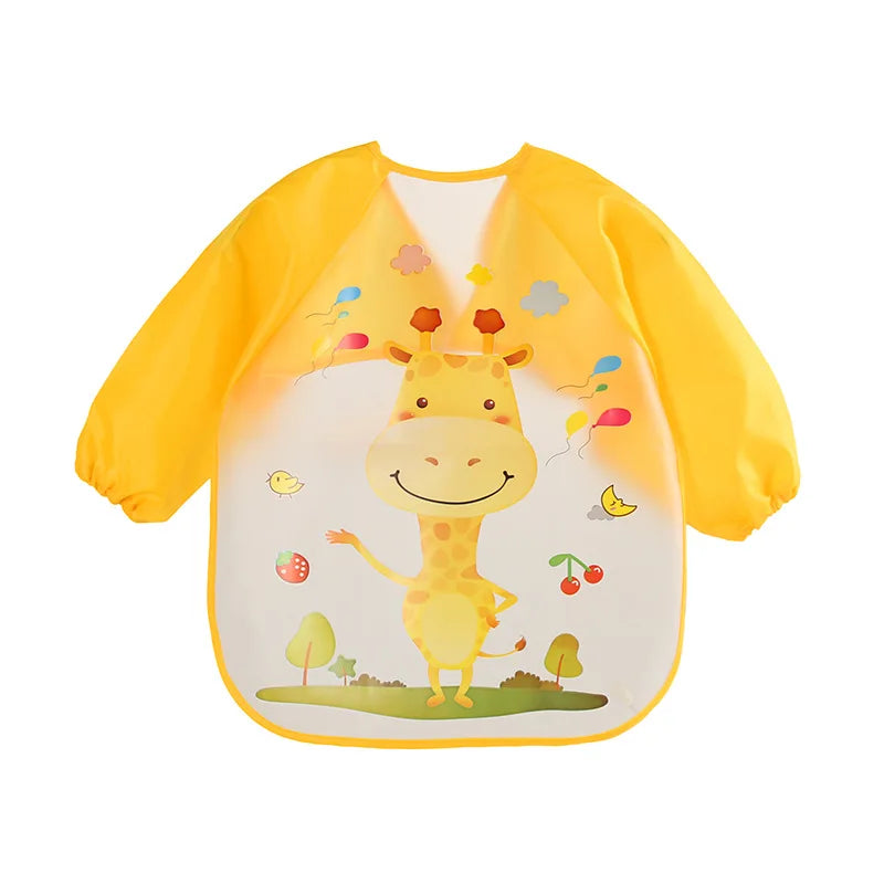 Waterproof EVA Full Sleeve Baby Bibs Children Apron