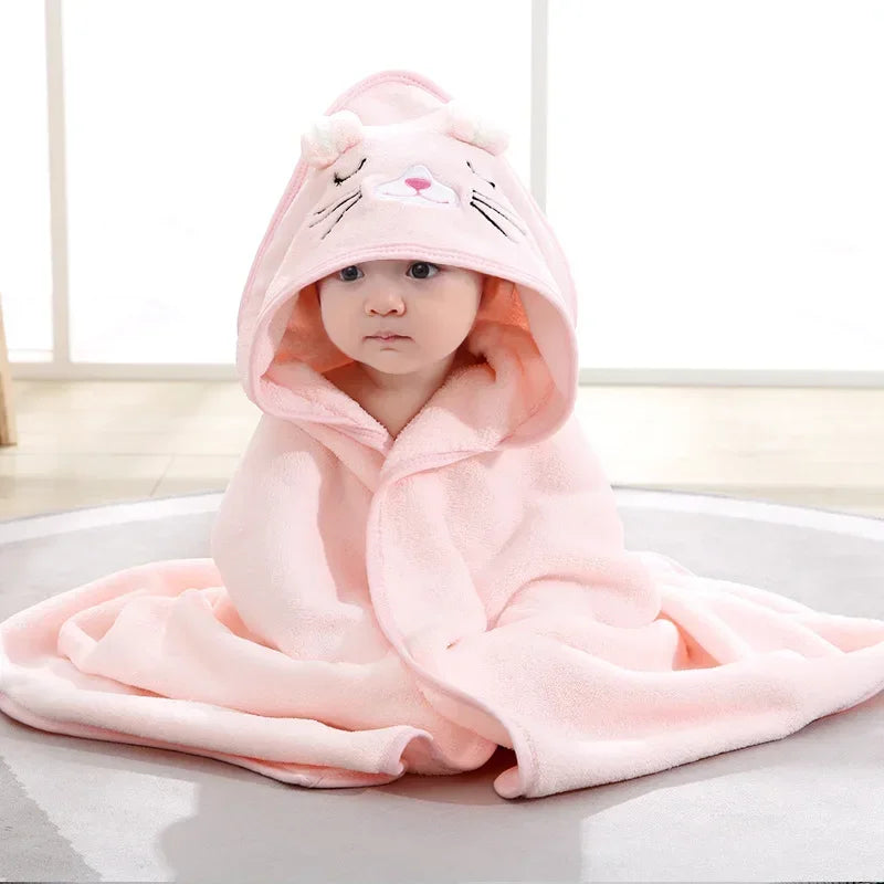 Cartoon Animal Baby Hooded Bath Towels