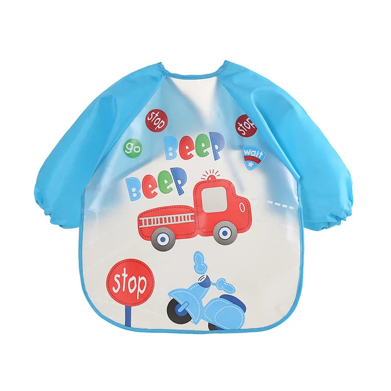 Waterproof EVA Full Sleeve Baby Bibs Children Apron