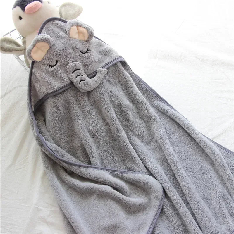 Cartoon Animal Baby Hooded Bath Towels