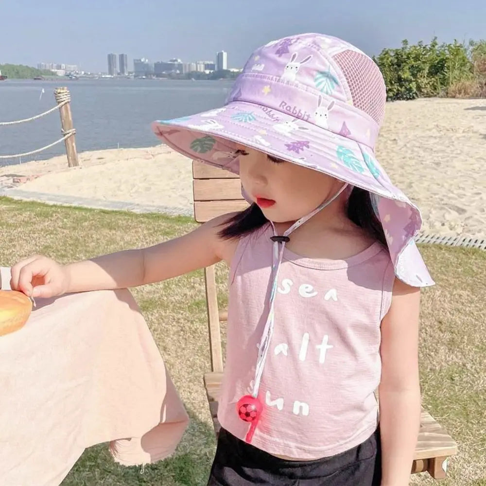 Chapeau de soleil d'été pour bébé avec sifflet pour filles et garçons