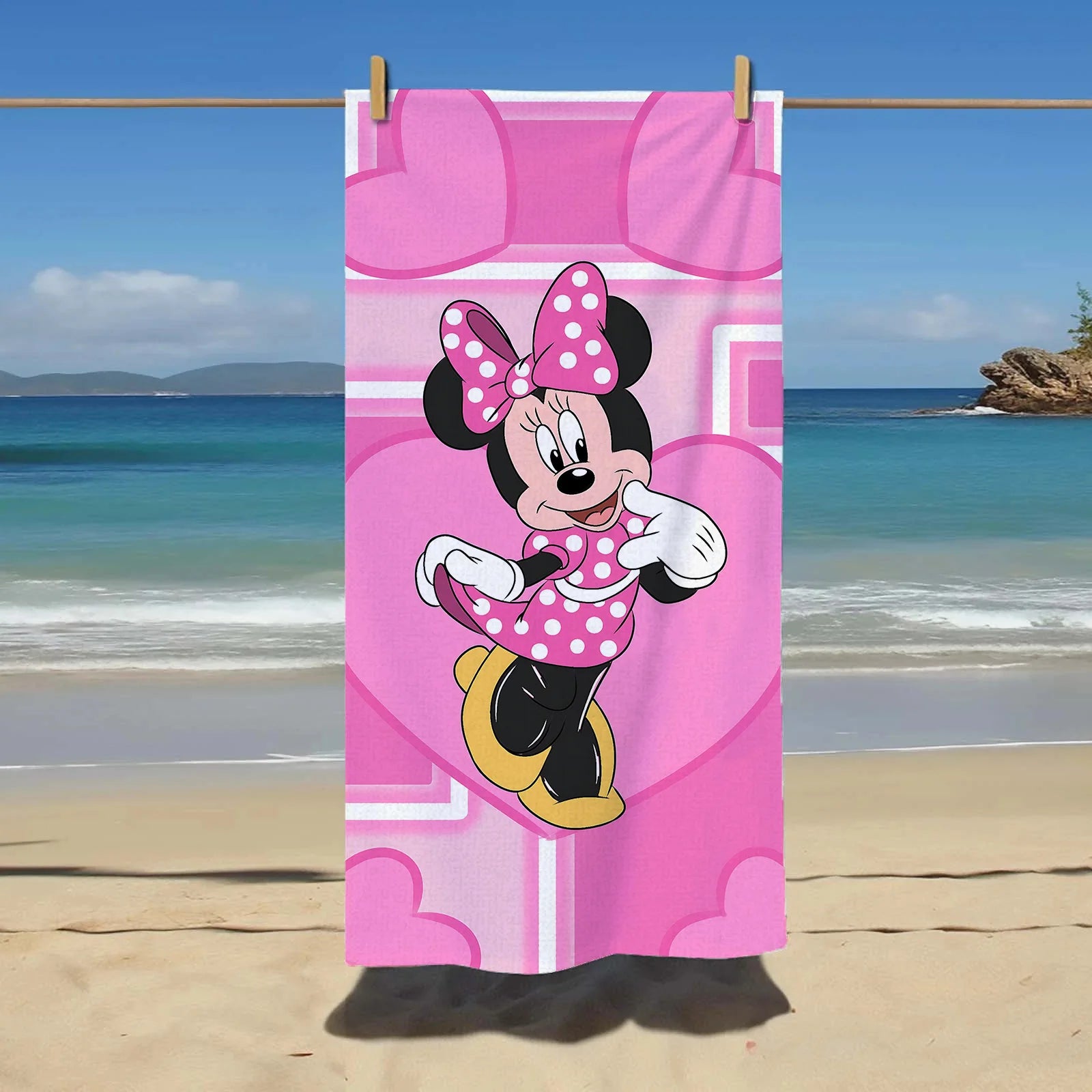 Serviette de plage Mickey Minnie Serviettes en microfibre Salle de bain