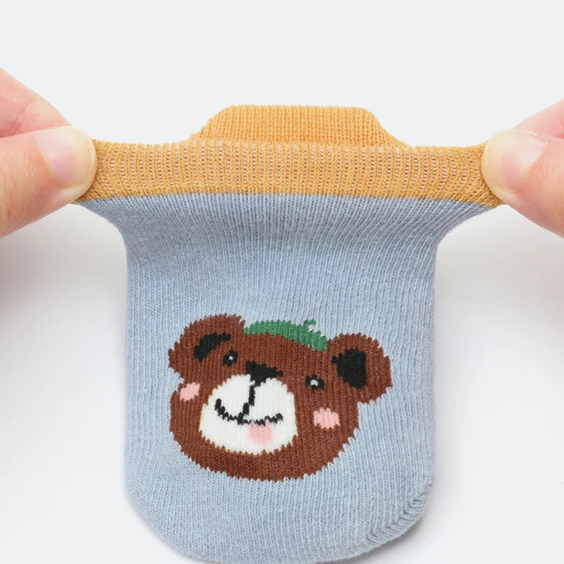 6 Pairs Kids Cotton Socks Cute Cartoon Animal Pattern