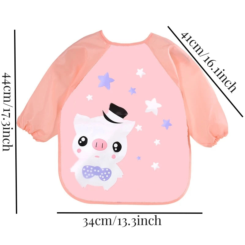 Waterproof EVA Full Sleeve Baby Bibs Children Apron