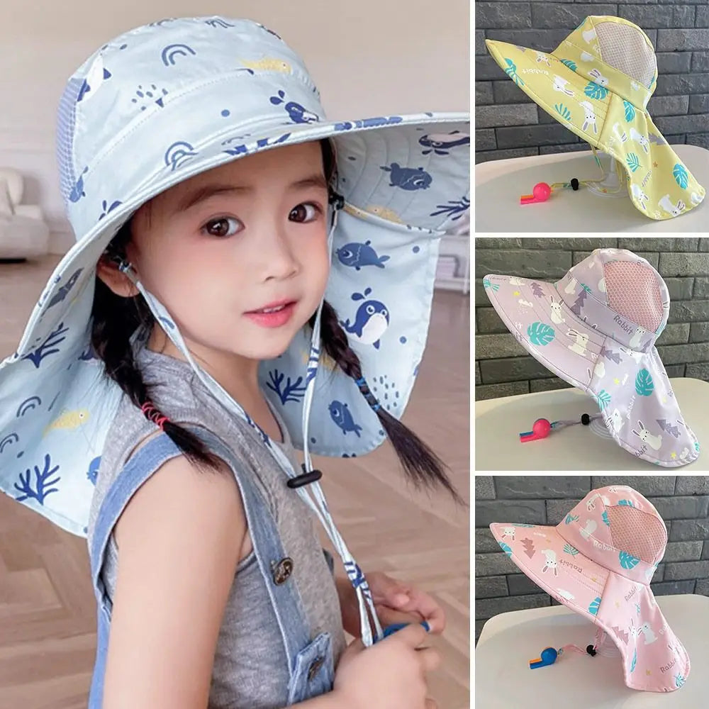Chapeau de soleil d'été pour bébé avec sifflet pour filles et garçons