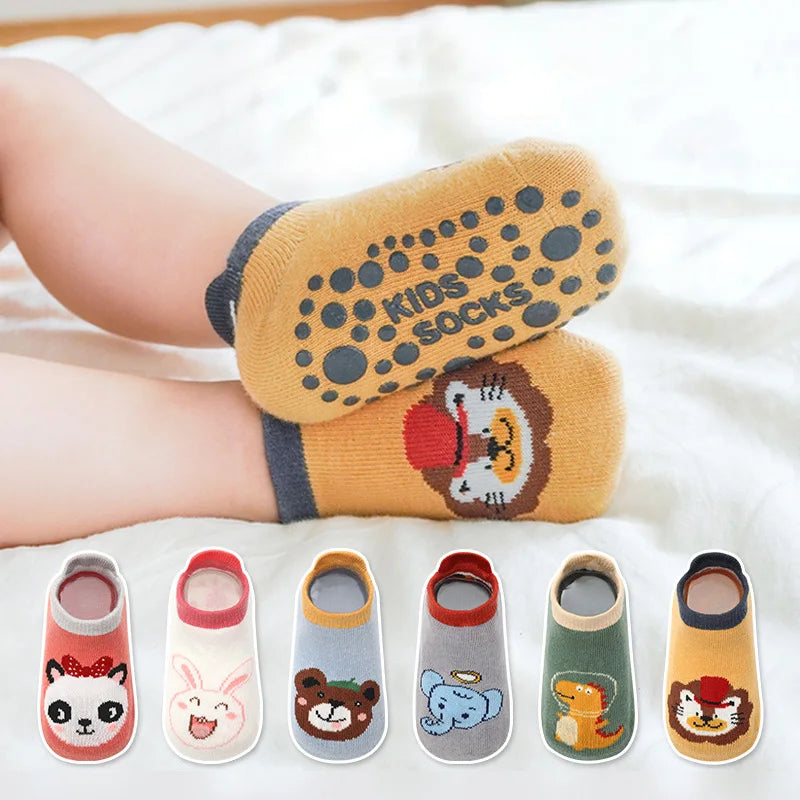 6 Pairs Kids Cotton Socks Cute Cartoon Animal Pattern