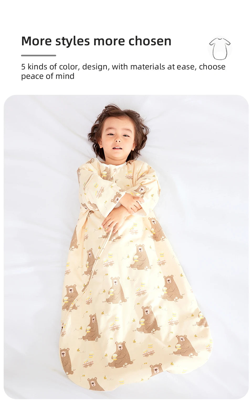 Gigoteuse pour enfants de 3 à 24 mois avec manches