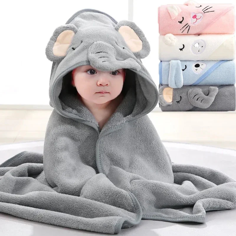Cartoon Animal Baby Hooded Bath Towels